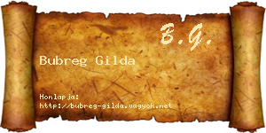 Bubreg Gilda névjegykártya